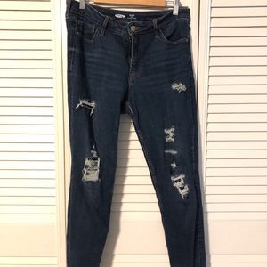 Old Navy rockstar jeans size 12 high rise raw hem